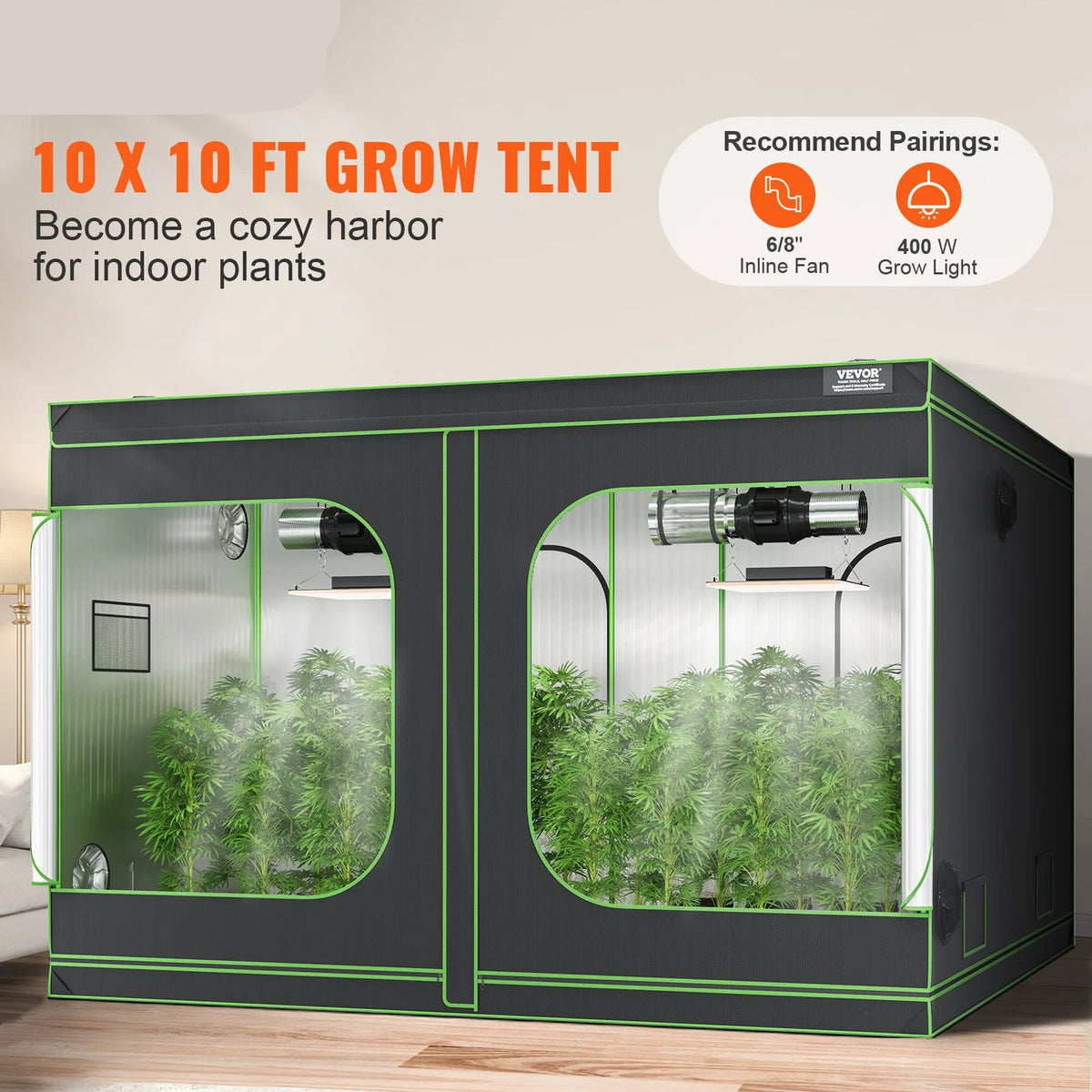 Reflecterende Mylar hydrocultuurtent met kijkvenster - hydrocultuurtent - kweektent - hydrocultuursysteem - hydrocultuurkit - 2000D48x24x72inch - voor het kweken van planten