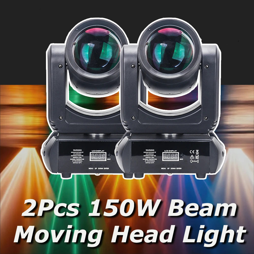 LED Beamlicht – Moving Head Licht – Podiumverlichting – DJ Spot – Disco Lamp – 150W Vermogen – 18 Roterende Prisma’s – DMX Besturing