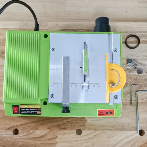 Mini Tafelcirkelzaag - Mini Cirkelzaag - Tafelzaag - Elektrische zaag - 220V - 480W - Groen