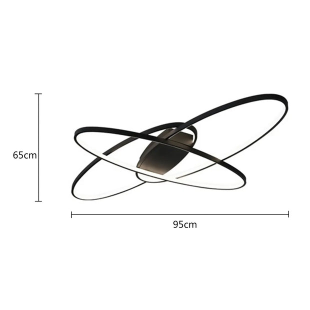 Plafondlamp - Plafonniere - Industrial Ceiling Lamp - 70W - Creatieve Hanglamp - LED Kroonluchter - Zwart