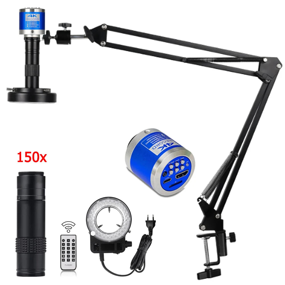 Microscope - Soldeer - Soldeerstation - Industrieel - 4K USB/HDMI - 150x Vergroting - Full HD Microscoop voor PCB Soldeerwerk & Smartphone Reparatie