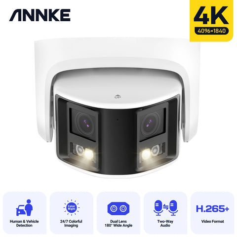 Annke - I91DX - Beveiligingscamerasysteem - 6MP - Openlucht - Bewakingscamera - Beveiligingscamera - Beveiligingscamerasysteem - 1 stuk - IP66 - CMOS - Menselijke detectie - Wit