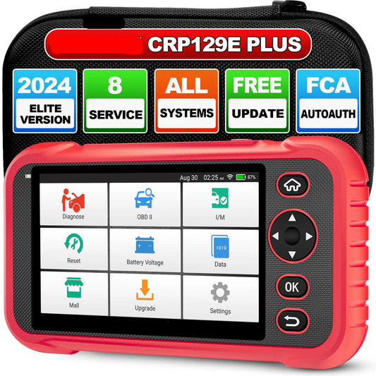 CRP129E Plus Auto Diagnosetool – OBD2 Scanner – Code Reader – Foutcode Uitlezer – Diagnose Scanner – 8 Resetfuncties – 5 Inch Kleuren Display
