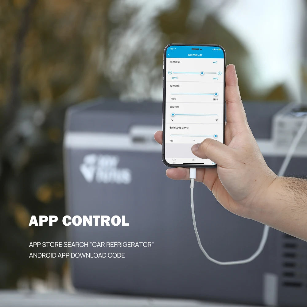 Draagbare Compressor Koelkast – Mini Koelbox – Mobiele Koelkast – Reis Koelbox – 20L – Bluetooth Bediening – Stil En Energiezuinig
