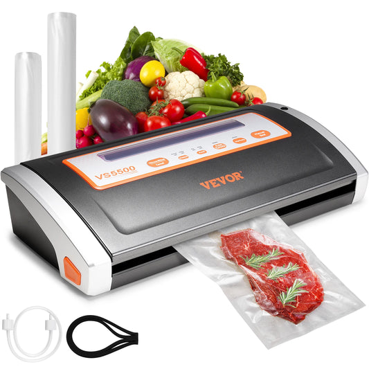 VEVOR Electric Vacuum Food Sealer Machine 130W Manual Air Sealing System W/ Built-in Cutter Home Packing Machine Food Saver - QUORE