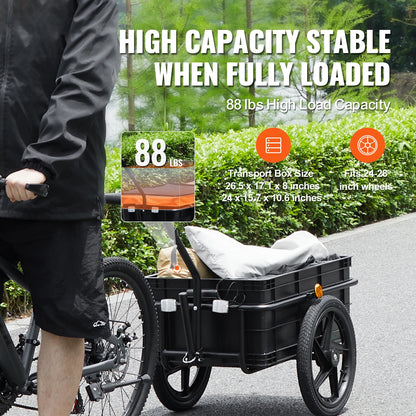 Fietsaanhanger – Fiets Trailer – Bagagedrager – Bolderkar – Inklapbaar – 40 Kg Laadcapaciteit – Weerbestendig Koolstofstaal