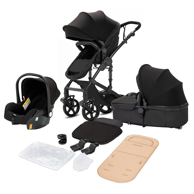 Baby High Landscape Lightweight Prams 3-in-1 Baby Stroller Travel System Carriages for Newborns Pushichair Car Seat Stroller