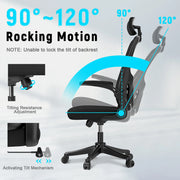 Bureaustoelen - Gaming Bureaustoel - Ergonomische bureaustoel - Bureaustoelen voor Volwassenen - Chair - Zwart