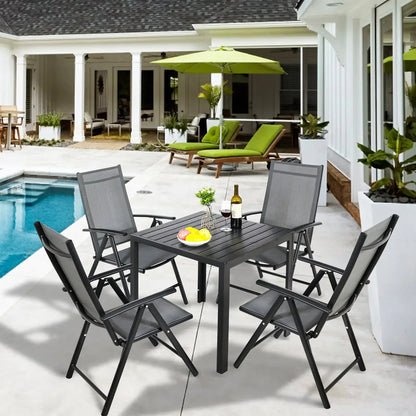 Tuintafel - Klaptafel - Balkontafel - Picknicktafel - 75x75cm - Aluminium + Houtplastic WPC, Eettafel, Bistro Balkon Patio Tafel, Weer- en Hittebestendig - AntiSlip - Campingtafel - Geel