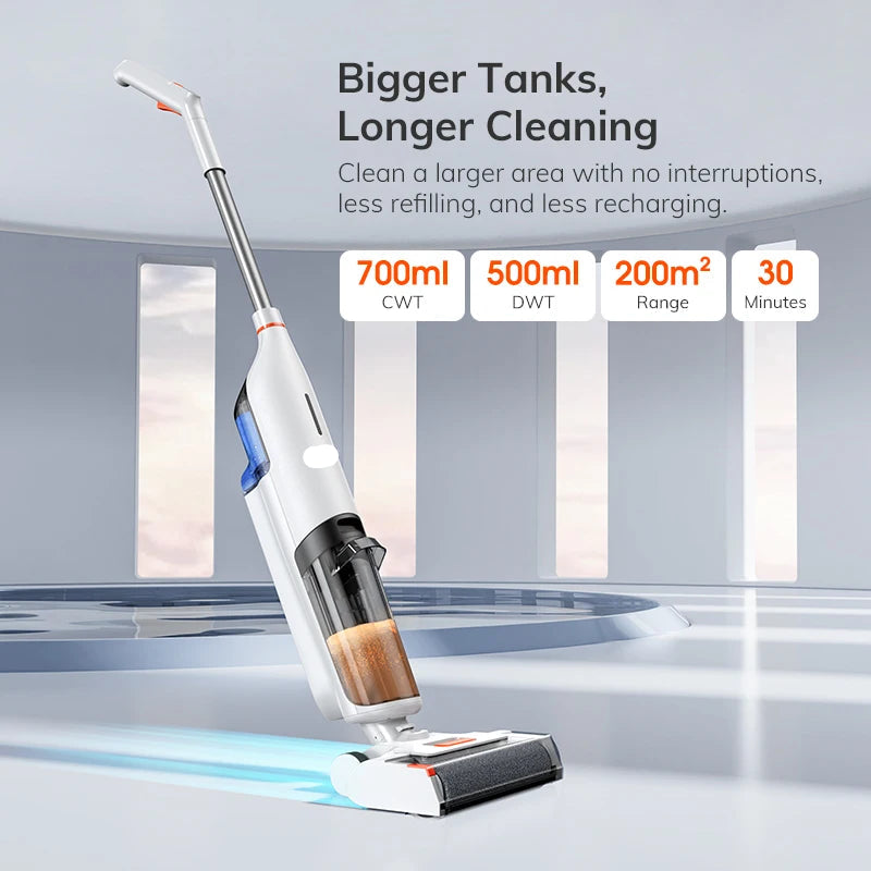 Steelstofzuiger - Vacuum Cleaner - Draadloze Stofzuiger- Kruimeldief Snoerloos - 5500Pa Zuigkracht - Handstofzuiger - Nat- en Droogreiniger - Zelfreiniging in 1 Minuut en Dubbel