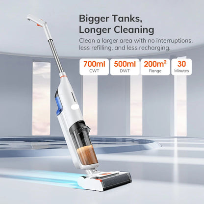Steelstofzuiger - Vacuum Cleaner - Draadloze Stofzuiger- Kruimeldief Snoerloos - 5500Pa Zuigkracht - Handstofzuiger - Nat- en Droogreiniger - Zelfreiniging in 1 Minuut en Dubbel