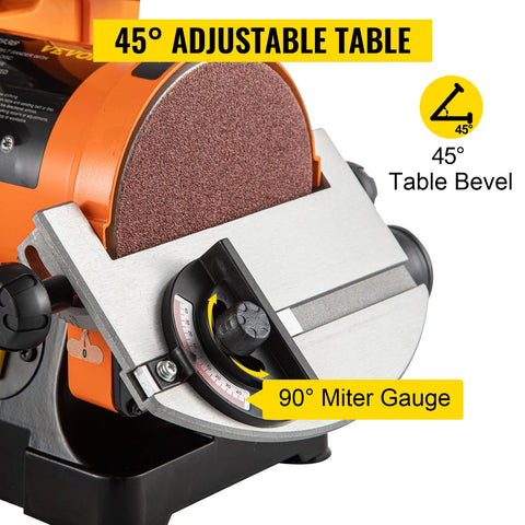 Vevor - Multi Sander - Multi Tool - Disc Belt Sander - 250W - 230V - 50Hz - 3600rpm - Orange