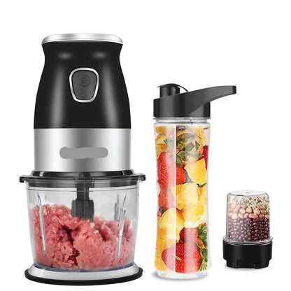 Blender - 500W - Vleesmolen - Hakmolen - Food Processor – 3-in-1 Smoothie Maker  - Coffee Grinder - RVS-messen - Eenvoudig Schoon te Maken
