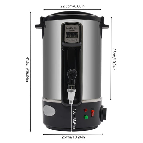 Elektrische Wassmelter - Wazsmelter - Kaarsen Maken - Kaarswas -   Verwarmingspot - 12L/1100W - 3,92 kg - Grijs