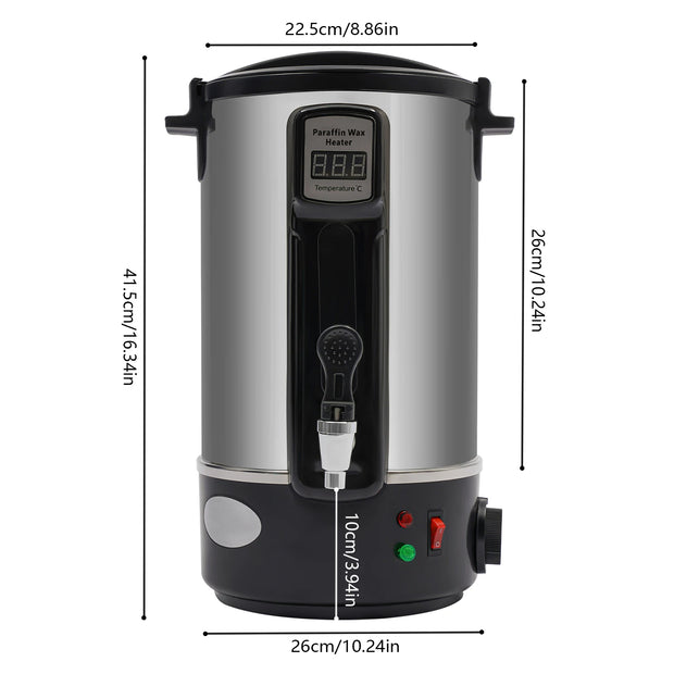 Elektrische Wassmelter - Wazsmelter - Kaarsen Maken - Kaarswas -   Verwarmingspot - 12L/1100W - 3,92 kg - Grijs