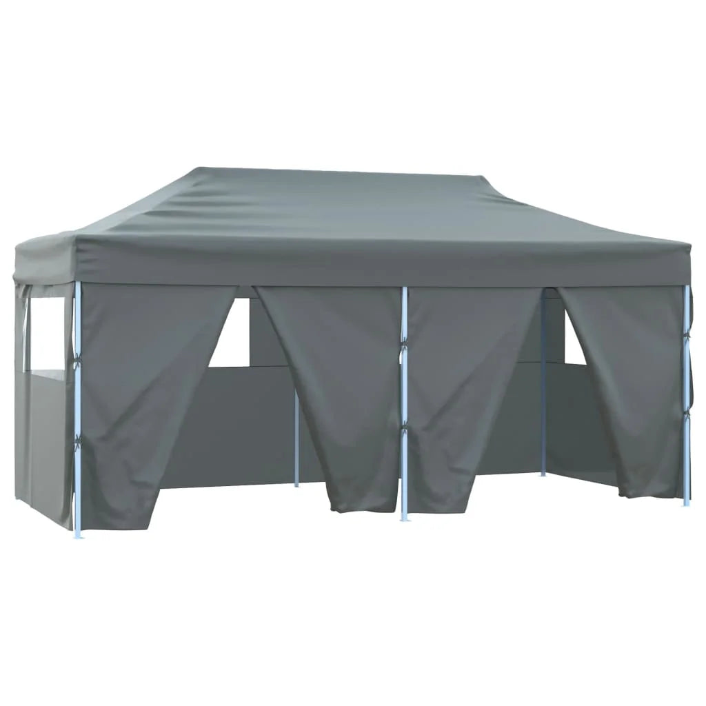 Opvouwbare Tent – Tuinpaviljoen – Partytent – Ontvangsttent – Markttent – Campingtent – 3x6 Meter – Waterafstotend 600D Oxford – Gepoedercoat Stalen Frame - Grijs