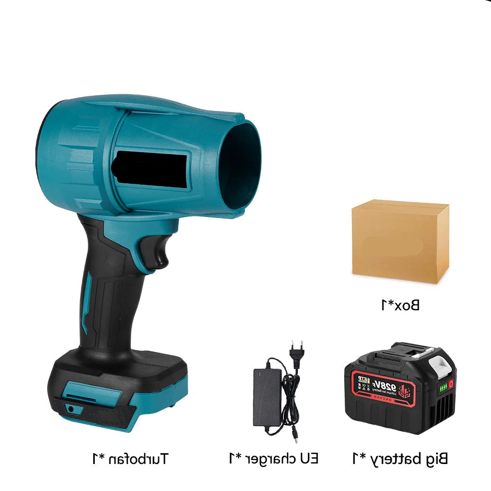 Turbo Fan - Blower - Air Duster - Jet Fan - Waaier - Ventilator - Elektrische - 2000W - Borstelloze - Handventilator - voor Bladeren, Stof, Sneeuw en Auto's - met 1 Batterijen 928VF Set - QUORE