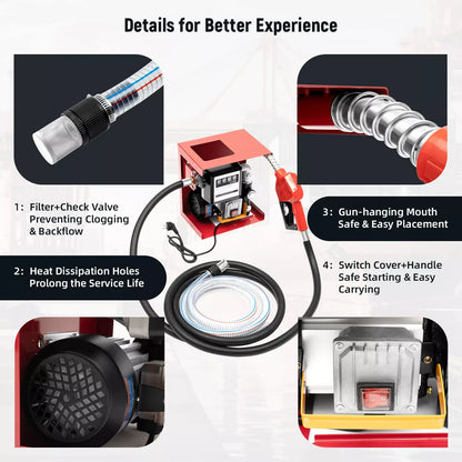 Diesel Overbrengingspomp – Dieselpomp – Brandstofpomp – Overpomp – Tankpomp – 60 Liter Per Minuut – 550W Motor
