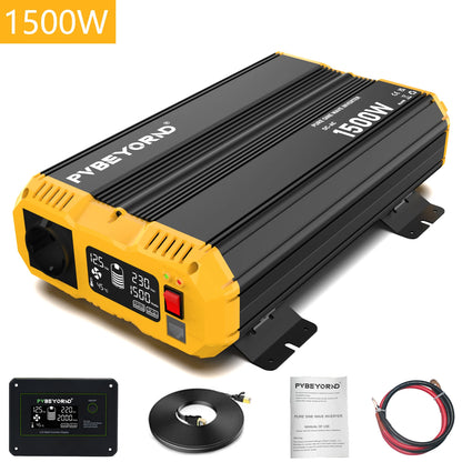 PVBEYORND Pure Sine Wave Inverter Power Inverter 7000W DC 12V 24V 48V To AC 230V 50HZ Continuous Power 3500W Suitable Home or RV