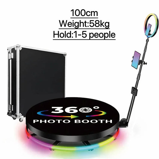 360° Fotobooth – 360 Graden Fotostatief – Draaiende Fotocabine – Slow Motion Booth – Fotokiosk – Massief Metaal – Tot 7 Personen