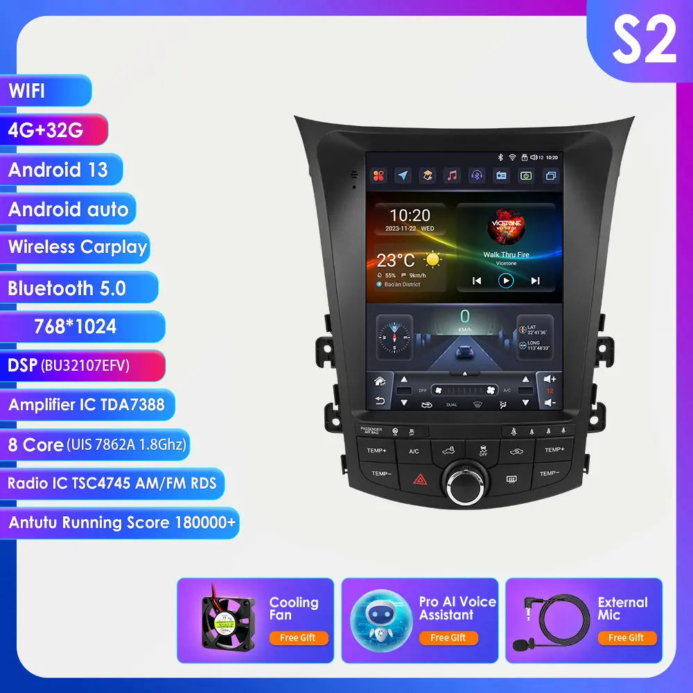 Autoradio Hyundai I30 GD Elantra GT – Multimedia Speler – CarPlay Systeem – Android Auto – GPS Navigatie – 9,7 Inch QLED Touchscreen – Android 14 Besturingssysteem - QUORE