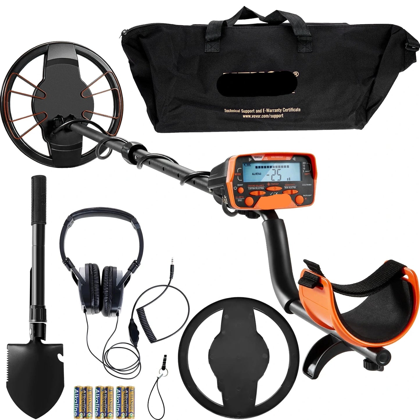 Metaaldetector - Professionele Metaaldetector - Onder Water Metaaldetector - Metaalzoekapparaat - LCD Display - IP68 Waterdichte Spoel - 7 Modi - Verstelbare Steel - 156A - Inclusief Accessoires