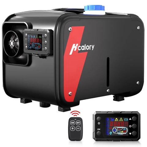 Hcalory - Dieselkachel - Elektrische kachel - Kachel en ventilatoren - Benzineluchtkachel - met LCD & Afstandsbediening - 12V - 12V - 5KW - 6L - Zwart