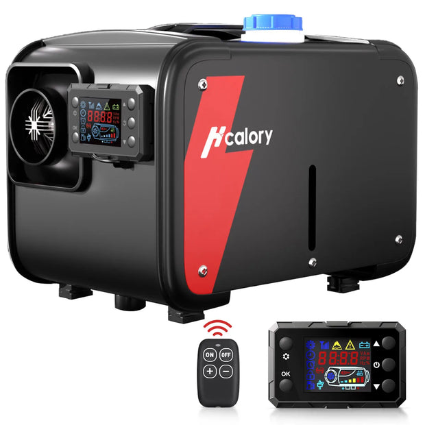 Hcalory - Dieselkachel - Elektrische kachel - Kachel en ventilatoren - Benzineluchtkachel - met LCD & Afstandsbediening - 12V - 12V - 5KW - 6L - Zwart