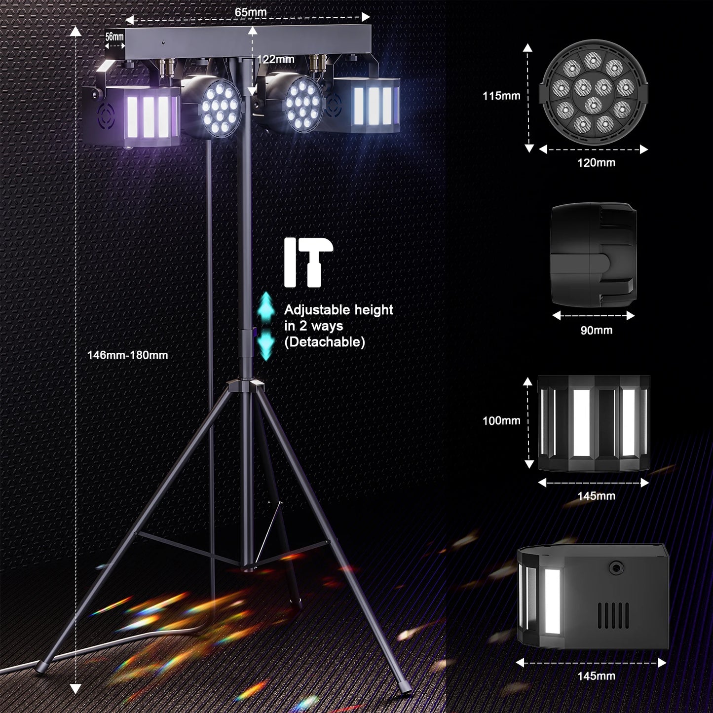 LED Par Lights – Stageverlichting – DJ Verlichting – Party Licht – RGBW LED Set – 2 Stuks EU Stekker – 60W Vermogen – DMX512 Besturing