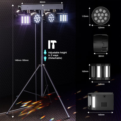 LED Par Lights – Stageverlichting – DJ Verlichting – Party Licht – RGBW LED Set – 2 Stuks EU Stekker – 60W Vermogen – DMX512 Besturing