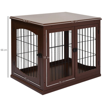 Hondenbench – Hondenkooi – Hondenhok – Dog Kennel – Hondenbox – Bruin – 2 Deuren Met Slot – Stevige MDF Constructie