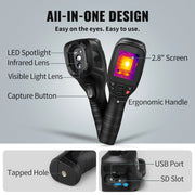 Thermal imaging camera - Thermal camera - Infrared camera - No WiFi - 20Hz - IP54 - 240x180 pixels - -20~350 ℃ - Black