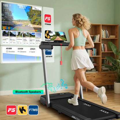 Loopband – Treadmill – Hometrainer – Hardloopband – Wandelband – Inklapbaar Ontwerp – 2,5 PK Motor & Bluetooth Speakers
