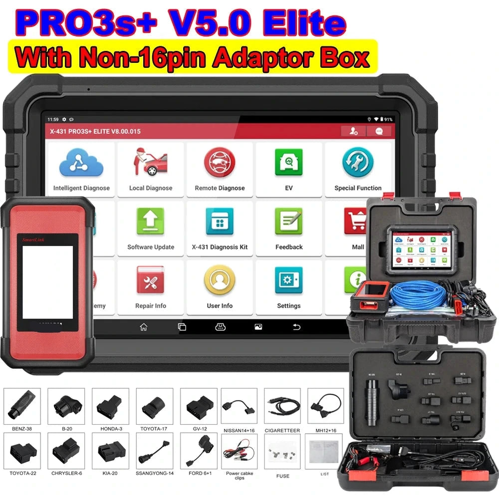 Auto Diagnosetool – OBD2 Scanner – Diagnoseapparaat – Autodiagnose – Auto Scanner – 10,1 Inch HD Touchscreen – J2534 Programmeerfunctie