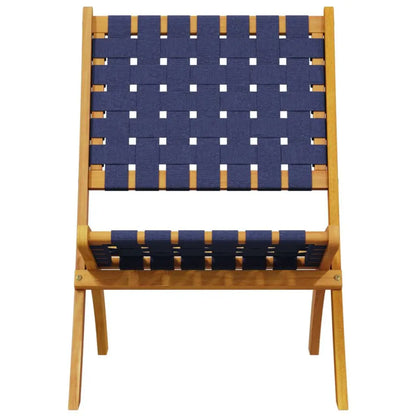 Tuinstoel – Set van 2 - Klapstoel – Compact Tuinset – Tuinmeubelset – Balkonset – Terrasset – Inklapbare Stoelen – Massief Acaciahout – Waterbestendige Tafel - Donkerblauw