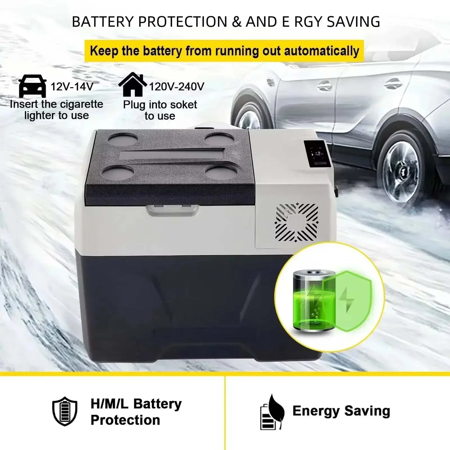 Koelbox – Draagbare Koelbox – Auto Koelbox – Camping Koelbox – Compacte Koelbox – 30 Liter Inhoud – 12V/24V En 220V Aansluiting