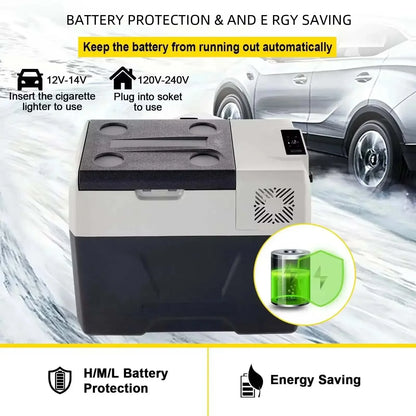 Koelbox – Draagbare Koelbox – Auto Koelbox – Camping Koelbox – Compacte Koelbox – 30 Liter Inhoud – 12V/24V En 220V Aansluiting