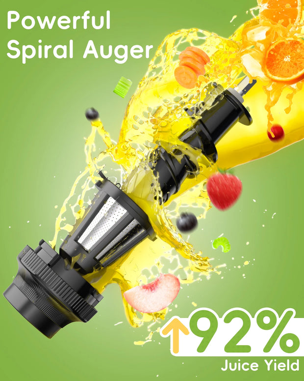 Slow Juicer - Cold Press - Slow Juicer - Slow Masticating Juicer Machine - met Omkeerfunctie - Hoge Sapopbrengst - Gemakkelijk Schoon te Borstelen & Stil