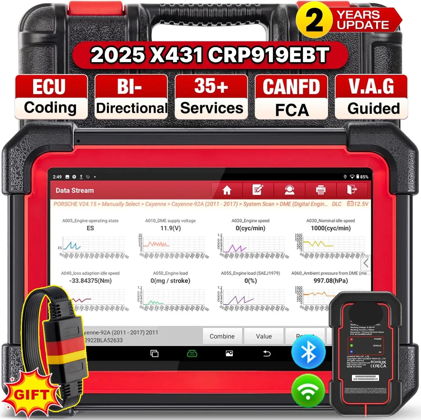 OBD2 Scanner – Autodiagnose Tool – Foutcode Uitlezer – Auto Scanner – Diagnosetool – 7 Inch Touchscreen – 31+ Servicefuncties