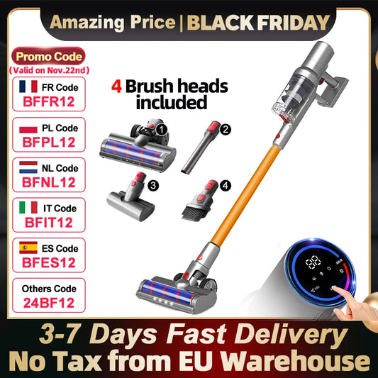 Wireless Handheld Vacuum Cleaner ABIR VC205,27000PA,Smart Dust Detction, Big Touch Screen,Auto Speed,Smart Vacuum for Pet Home - QUORE