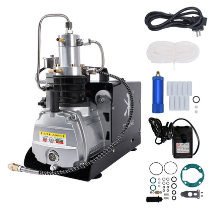 Luchtcompressor - Compressor - Luchtpomp - Airpress Compressor - 4500Psi - 300bar - PCP - Hoge Druk Pneumatische Luchtpomp – Ingebouwde Ventilator  - Geschikt voor Luchtgeweren en Scuba Tanks - Handmatige Versie – 220V