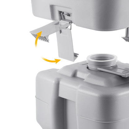 Draagbaar Campingtoilet – Chemisch Toilet 20L – Met Dubbel Spoelsysteem – Voor Caravan, Camper of Tent – Tot 130 kg Draagvermogen – Te Gebruiken met of zonder Chemicaliën