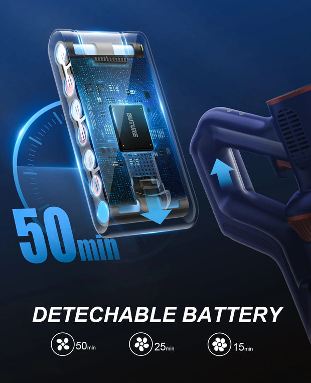 Cordless Stick Vacuum Cleaner - Stick Vacuum Cleaner - Vacuum Cleaner - Cordless Stick Vacuum Cleaner - Powerful Suction - 400W - 38Kpa - 1L dust container - for pets and household appliances - Purple