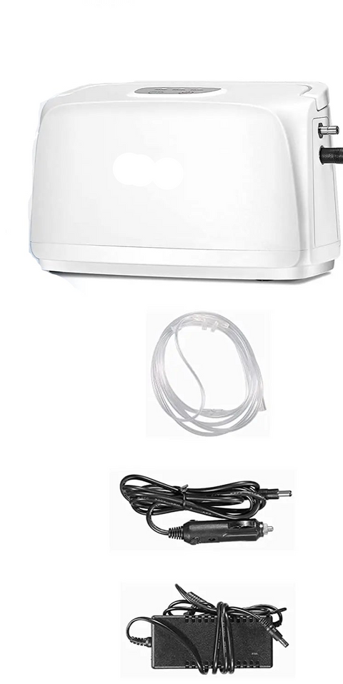 Oxygen Concentrator - Portable - Oxygen Concentrator Machine - Portable Oxygen Machine Pulse Oxygen Supply with Battery - 3L/Min - 32.5%±2.5 - White