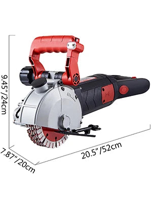 Muurfrees - Beton Cutter - 6500RPM - Steenzaag - Groefsnijmachine - Power Tools Set - 4800W - met 133mm Cirkelzaagbladen - Stofafzuiging - Slijpschijven - Multi-purpose Use - Zwartoranje