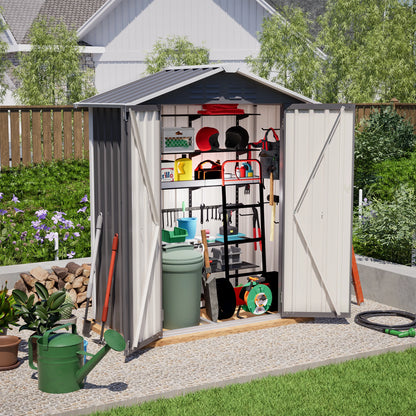 Stalen Tuinopslag – Fietsstalling – Tuinschuurtje – Opslagbox – Weerbestendige Stalling – 154x83x180 cm – Waterdicht Met Vloerfundering En Slot