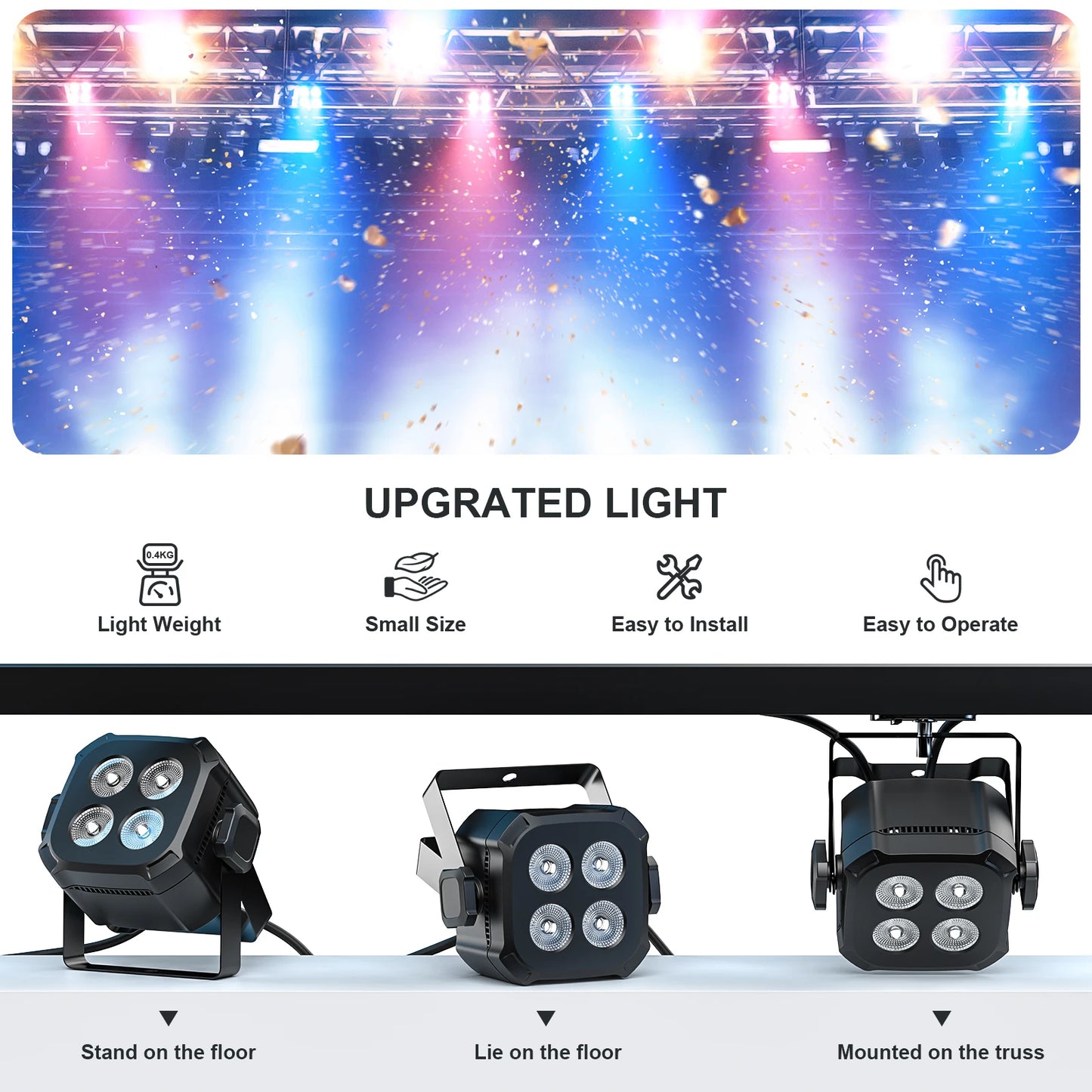 Professionele RGB LED Par Lights – DJ Verlichting – Stage Spots – Party Lampen – Club Lichtset – Set van 16 stuks EU Plug – 30W per unit – DMX & Afstandsbediening