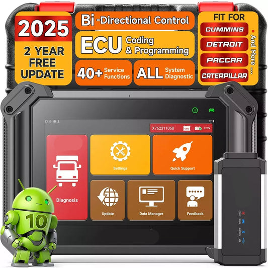 Diagnose Tool Zware Dieselvoertuigen – Truck Scanner – OBD Scanner – Diagnoseapparaat – Onderhoudsreset – 8-Inch Touchscreen – Bluetooth Connectivity