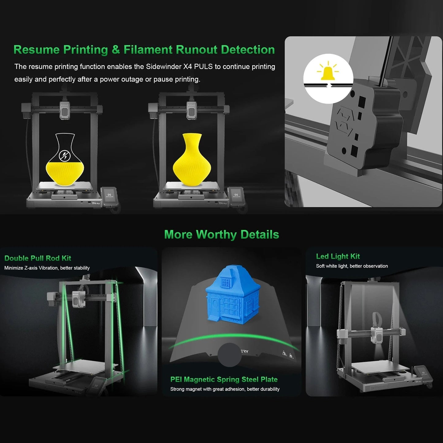 3D-Printer – 3D-Printer Voor Hobbyisten – Grote 3D-Printer – Snelle 3D-Printer – 300X300X400 Mm – Printsnelheid Tot 500 Mm/S
