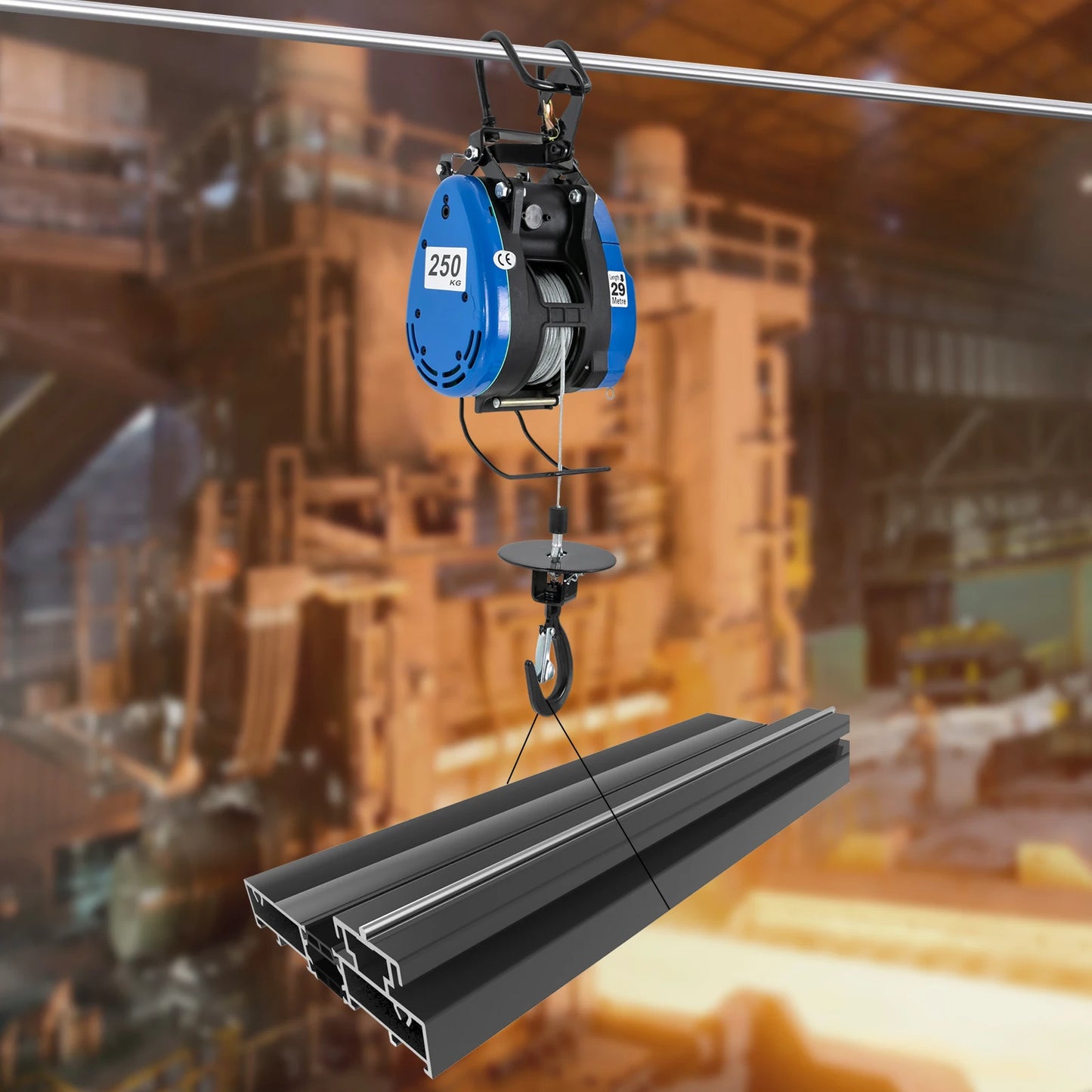 Elektrische Takel – Elektrische Hijskraan – Stevige Takel – Industriële Takel – 1500W Motor – 250 Kg Capaciteit